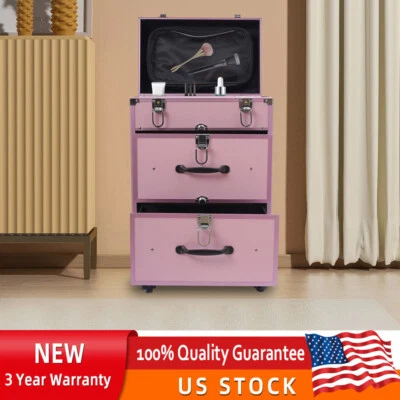 Cosmetic Pro Rolling Makeup Train Case Aluminum Trolley Train Case Box Organizer - Image 1 of 4