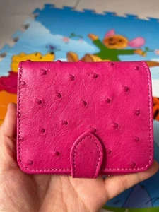 Genuine Body Ostrich Leather Skin Lady Wallet, Credit Cards, Women Wallet - Picture 1 of 15