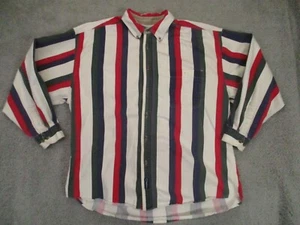 Catalina Button Up Shirt Mens XL Stripped Long Sleeve Color Block Vintage - Picture 1 of 9