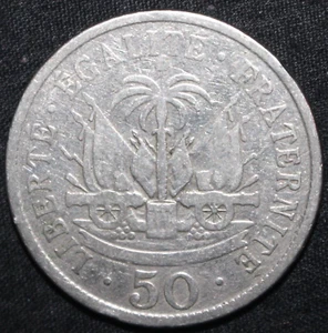 Haitian 50 Centimes Coin 1907 KM# 56 Haiti Fifty - Picture 1 of 2