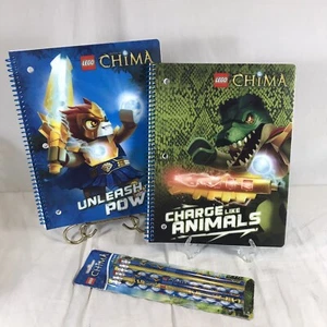 Lego Chima Wide Ruled Notebooks Spiral Composition Book Home School Pencils Set - Picture 1 of 7