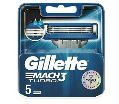 Pack 5 Lames GILLETTE MACH3 TURBO Recharges de Rasoir Gilette Mach 3 ORIGINAL - Bild 1 von 4