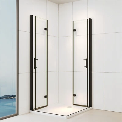 IMPTS Duschkabine 90x90 Eckeinstieg 180° Falttür Duschabtrennung Dusche Komplett - Bild 1 von 4