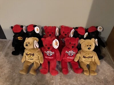 Hard Rock Cafe Collectible Bears Lot Of 10 Great Condition** - Image 1 of 4