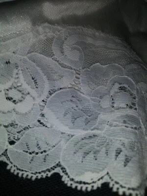 De Colección Sedoso Boda Brillante Deslizamiento Medio Deslizamiento Rosa Encaje Pin Up Chantilly Slip S 36 Foto 1 de 4