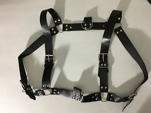 Gothic Punk Faux Leather Body Harness Adjustable  Black - Picture 1 of 3