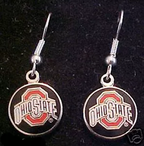 OHIO STATE BUCKEYES LOGO J HOOK EARRINGS NICE NEW - Picture 1 of 1