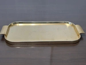 Vassoio alluminio bar/servizio inglese vintage metà secolo moderno retrò oro Kaymet - Foto 1 di 10