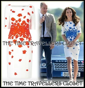 LK BENNETT ICONIC ORANGE RED POPPY DR LASA DRESS ASO ROYAL UK 8 36 4 RRP £245 - Picture 1 of 12