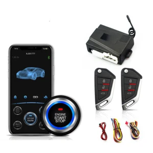 Vehicle Keyless Entry Engine Start Alarm System Push Button APP Remote Starter - Picture 1 of 9