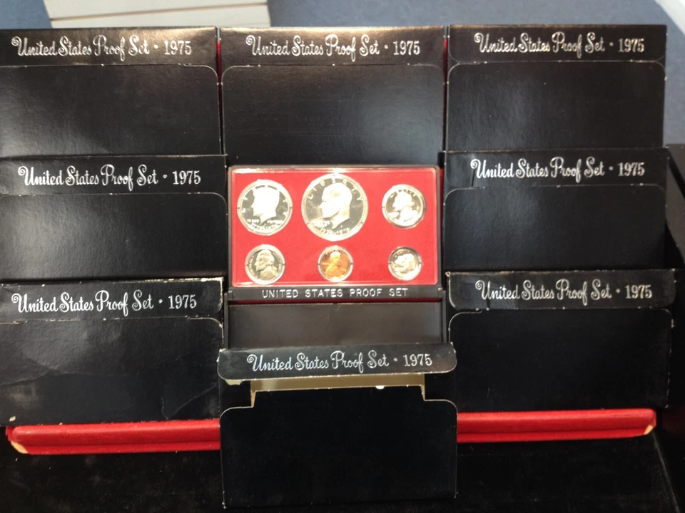 8 Set LOT of 1975-S U.S. Proof Sets ORIGINAL - Image 1 of 1