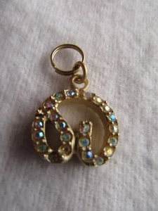 NWOT St. John Knit Gold Logo "SJ" Multicolor Crystal Zipper Pull 3/4" - Picture 1 of 2
