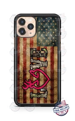 American Flag Camo Love Phone Case For iPhone 12 Samsung A21 A51 LG Google - Image 1 of 4