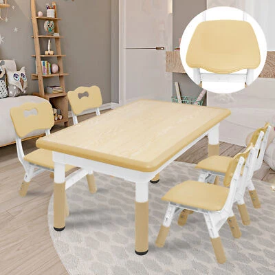 Children's Table Children's Table Group with 4 Chairs Seating Group Table & Chairs for Children - Image 1 of 4