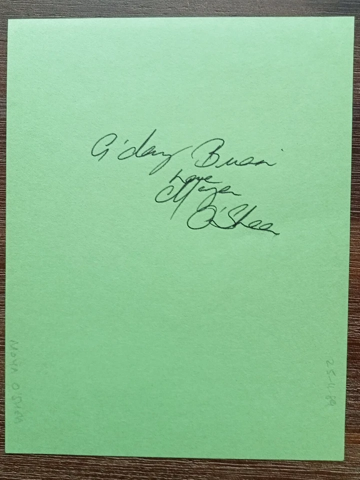 Moya O'Shea Actress/Writer "The Crown" "Peppa Pig" Signed Page AFTAL #216 COA - Image 1 of 1