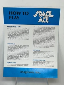 NOS Magicom SPACE ACE How To Play sheet - original, not a copy - from 1983 - Picture 1 of 3