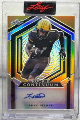 Theo Wease 2023 Leaf Rookie Continuum Autograph Auto RC #'d 7/18 - MISSOURI - Image 1 of 2