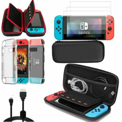 Für Nintendo Switch,Tasche Bag EVA Case+Schutzhülle+Ladekabel+Temper Glass Folie