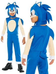 Sonic Boys Costume Sonic The Hedgehog Video Game Kids Fancy Dress - Picture 1 of 5