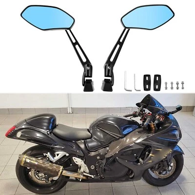 Espejos retrovisores negros para carreras de motocicletas para Suzuki Hayabusa GSX1300R GSX1000 Foto 1 de 4