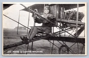 K1/ Interessante Postkarte um 1910 Jas. Ward Curtiss Flugzeug Pilot 381 - Bild 1 von 4