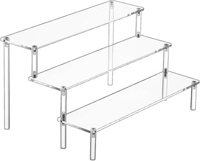 Perfume Organiser, Perfume Stand, 3 Tier Clear Display Risers Stand, Acrylic - Image 1 of 4