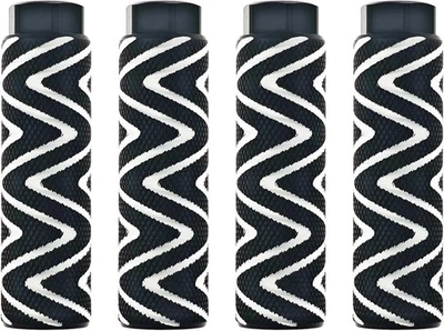 4 Pack Aluminum Alloy Bike Pegs Foot Pedals 100x28 mm, Black Mixed Silver  - Image 1 of 4