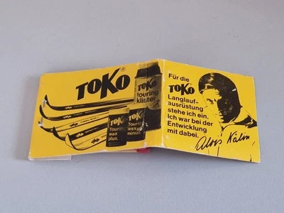Streichholzheftchen, ToKo, Skiwachs, Langlauf - Skifahren, Alois Kälin, 1960.... - Bild 1 von 4