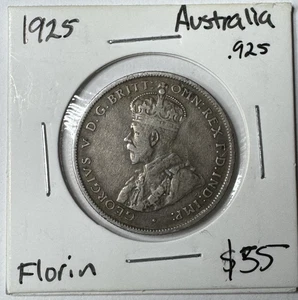 Australia 1925 (m & sy) Florin - 2 Shilling Silver Coin KM-27 - Picture 1 of 3