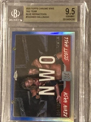 WWE TAG TEAM NWO 2025 TOPPS CHROME # TAGNWO HALL / NASH BLUE REFRACTOR - Image 1 of 4