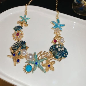 Exquisite Marine Style Nekclace Earrings Sweet Beach Jewelry Vacation - Picture 1 of 14