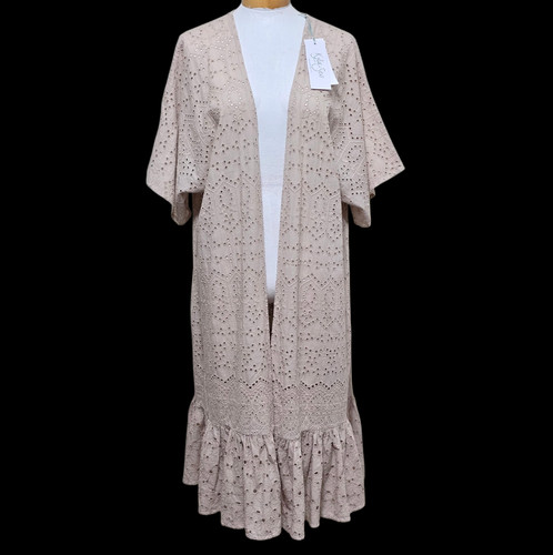 OFF WHITE Kimono copricostume da bagno spiaggia cotone oversize Kyla Seo Caite taglia S nuovo con etichette spolverino panna