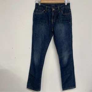 Lucky Brand Blue Dark Wash Billy Straight Boys Jeans Womens 14 Zip Fly  - Picture 1 of 13