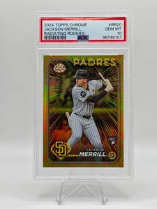 2024 Topps Chrome Jackson Merrill Radiating Rookies SP RC PSA 10 - Bild 1 von 2