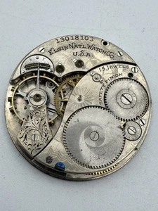 Vintage Elgin 12s 15J Grade 314 Pocket Watch Movement Runs For Parts Or Repair - Picture 1 of 5