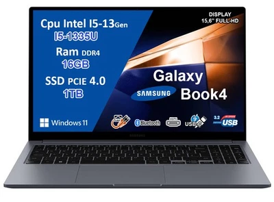 Notebook Samsung Galaxy Book4 i5-1335U, 16GB, 1TB SSD, 15.6" Full HD, Win11 - Immagine 1 di 4