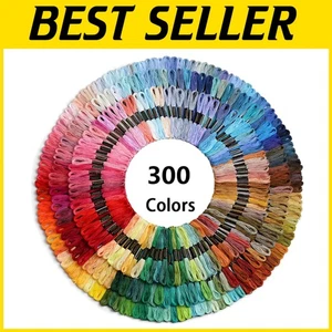 Durable 300 Pcs Embroidery Floss - Vibrant Threads for All Your Projects - Picture 1 of 8