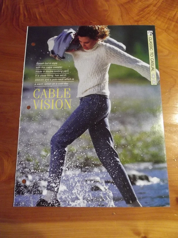 KNITTING PATTERN CABLE VISION CLASSIC TO CASUAL CREATIVE NEEDLES *GREAT* - Image 1 of 1