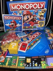Super Mario Celebration Monopoly Board Game - Near Complete - Nintendo Pre Owned - Picture 1 of 2