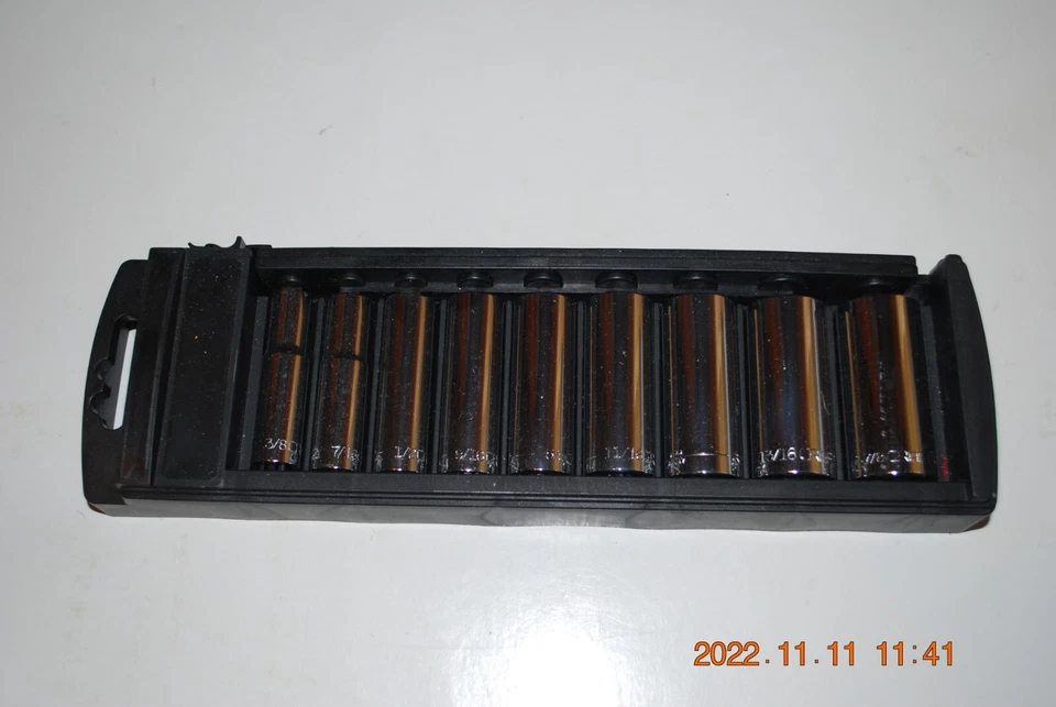 Craftsman 9-PC 3/8" Drive 12-pt Inch Deep Socket Set With Case - Image 1 of 1