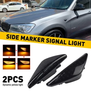For 07-14 BMW X5 X3 X6 F25 E70 Amber SMD LED Smoke Side Marker Turn Signal Light - Picture 1 of 20