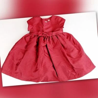 Vestido Cherokee Bebé Niña 18M Rojo Sedoso Formal Lazo Navidad Vacaciones Lujo Elegante Foto 1 de 4