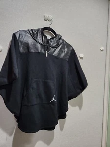 Jordan Girls' Size XL 13-15 yrs Black Nike Tonal Coated Fleece Hooded Poncho Zip - Picture 1 of 9