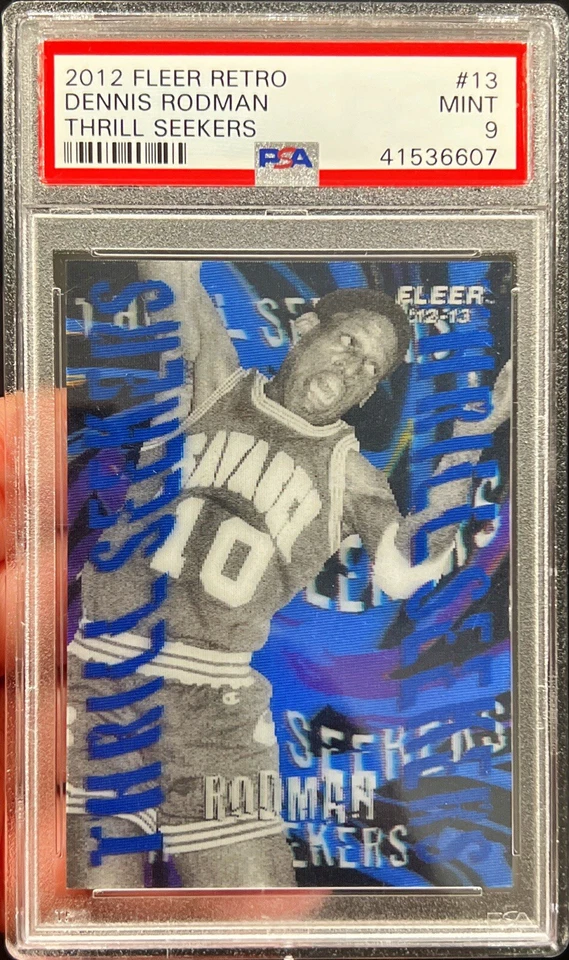 2012-13 Fleer Retro Dennis Rodman Thrill Seekers Insert Card #13 PSA 9 Mint SP - Image 1 of 1