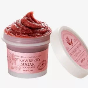 Maschera alimentare per alimenti per la pelle detergente pori esfoliante fragola zucchero 120 g scrub viso NUOVA - Foto 1 di 12