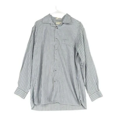 John W Nordstrom Men’s L Large Blue Striped Button Shirt Pocket Office Career - Изображение 1 из 4