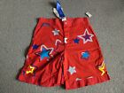 Vintage Speedo Shorts Mens 34 Red Stars Star Swim Trunks Multicolor Yellow Blue