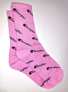 Champion All Over Print Logo Script Socks - Pink - One Size Fits All - Picture 1 of 3