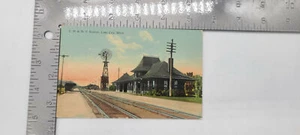 C.M. & St P. Station Lake City, Minnesota Bahnhof Farbe Postkarte - Bild 1 von 2
