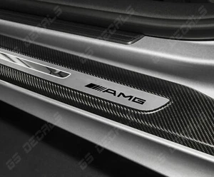 4x AMG Mercedes-Benz Logo Door Sill Decals Stickers Premium Quality CLA CLS SLC - Picture 1 of 5